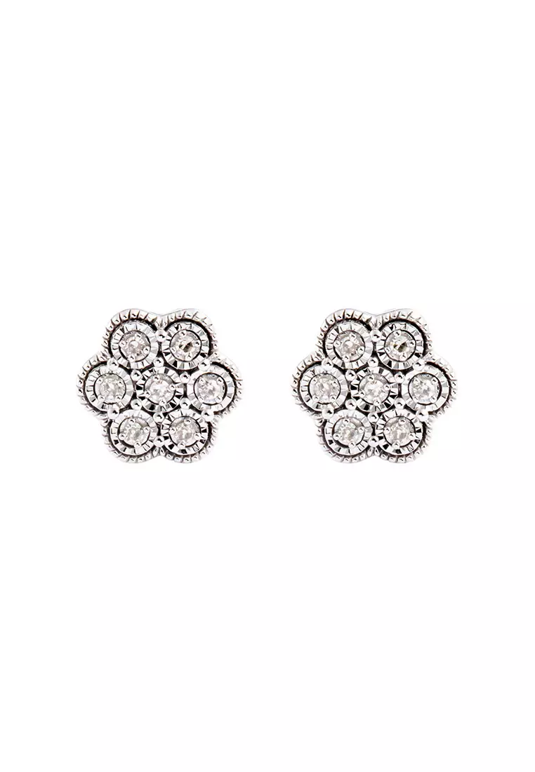 HABIB Round Diamond Stud Earrings in 375/9K White Gold 258520320(E)