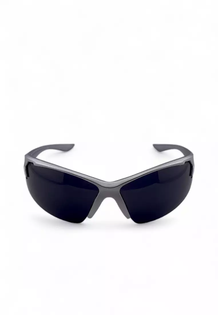 Unisex's Rectangle Frame Grey Plastic UV Protection Sunglasses SUNSC36312