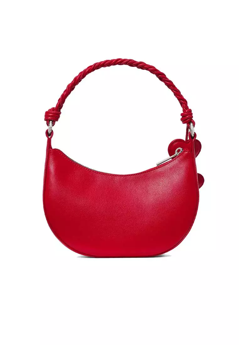 Nova Braided Strap Shoulder Bag Cherry Rouge KN610