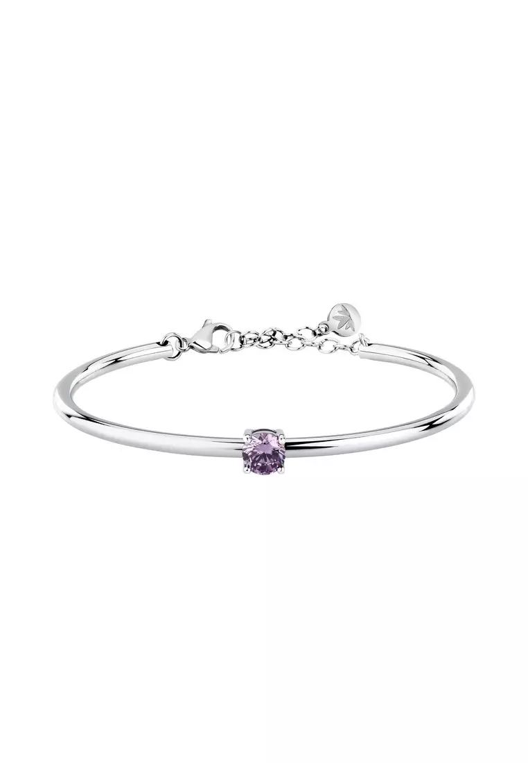 Morellato Cerchi Silver Bangle with Violet Zircon SAKM95