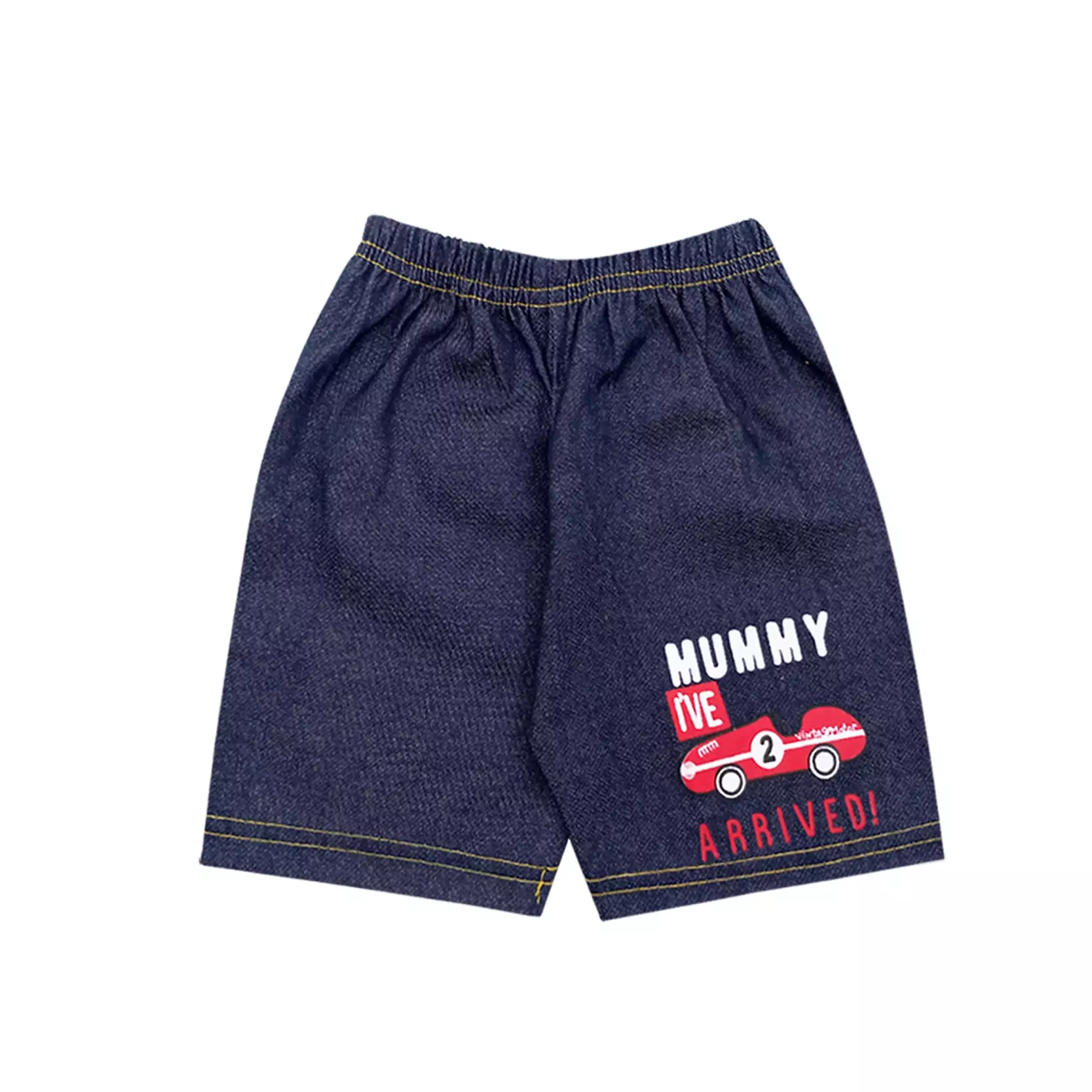 Wakakids Baju Bayi Anak Laki Laki Lengan Pendek Usia 6 Bulan Hingga 12 Bulan Setelan Celana Jeans Motif Car 3424 Kuning