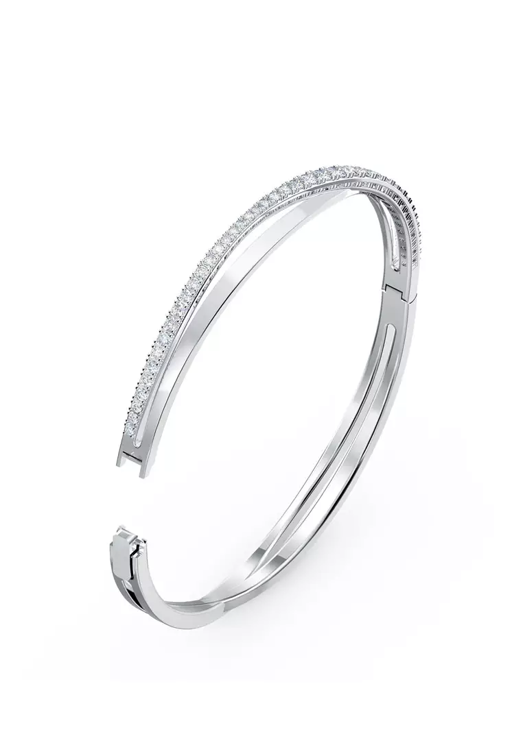 Buy Swarovski Twist Bangle Rows Czwh/Rhs S 2024 Online | ZALORA Singapore