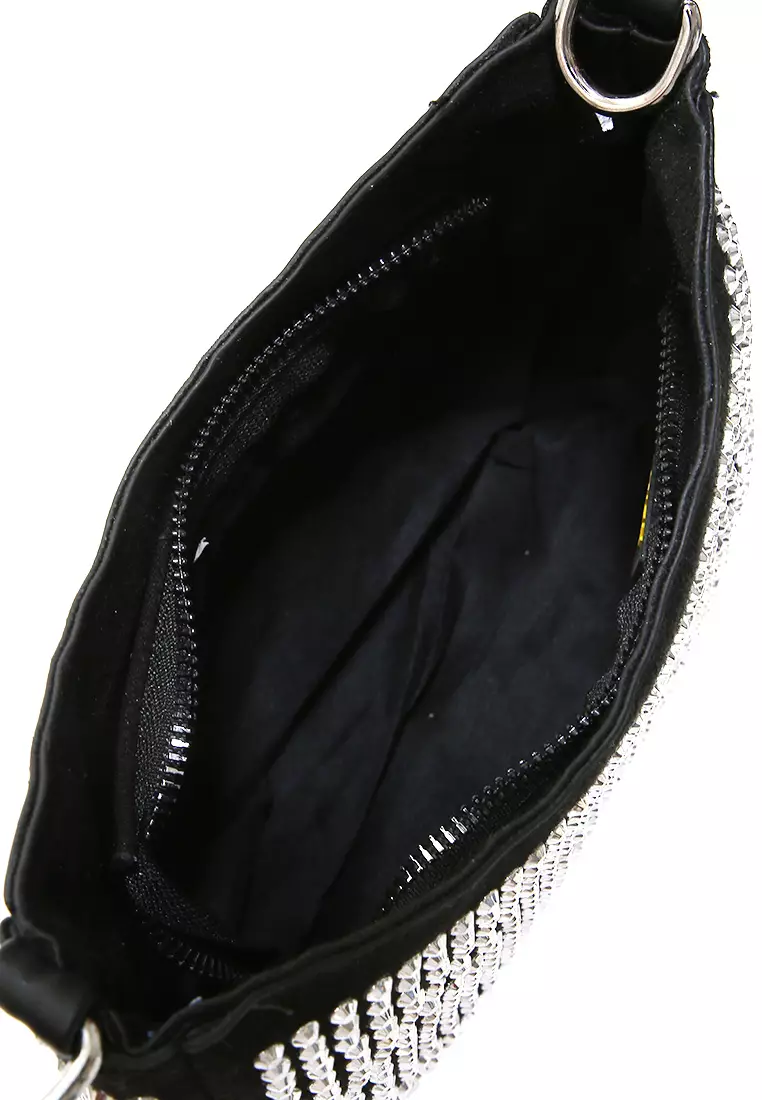 Eilaria Tas Selempang Wanita Shoulder Bag Pesta Desain Elegan Material PU Leather ORIGINAL - Silver