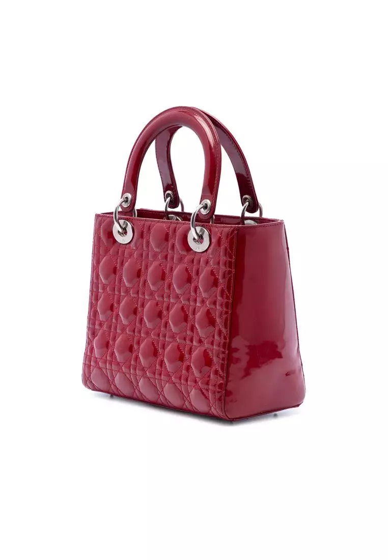 Pre-Loved Dior Medium Patent Cannage Lady Dior