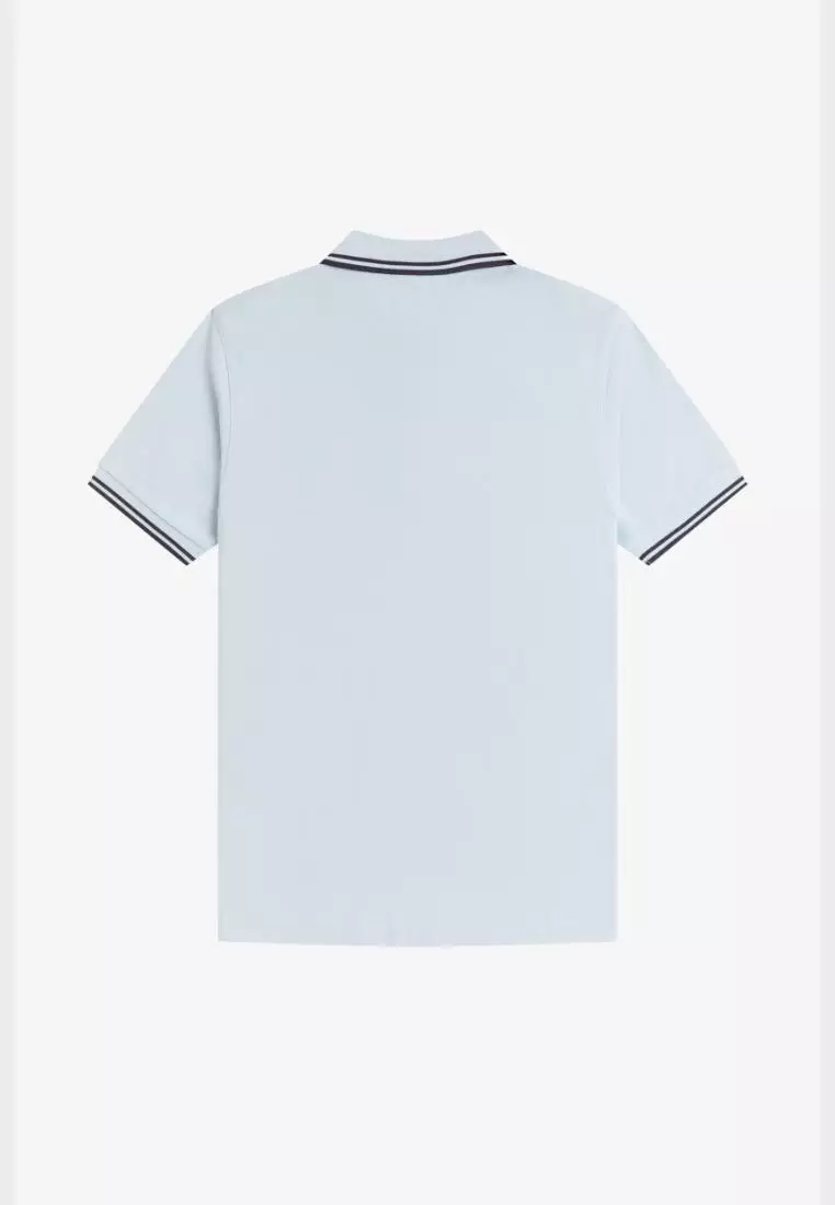 Fred Perry M3600 The Twin Tipped Fred Perry Shirt (Light Ice / Anchor Grey / Anchor Grey)