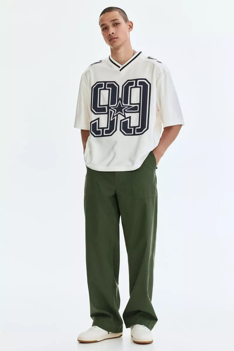 Loose Fit Printed mesh T‑shirt