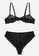 LYCKA black LEB5017-Lady Two Piece Sexy Bra and Panty Lingerie Pajamas Sets (Black) C650AUS8B4C85EGS_3