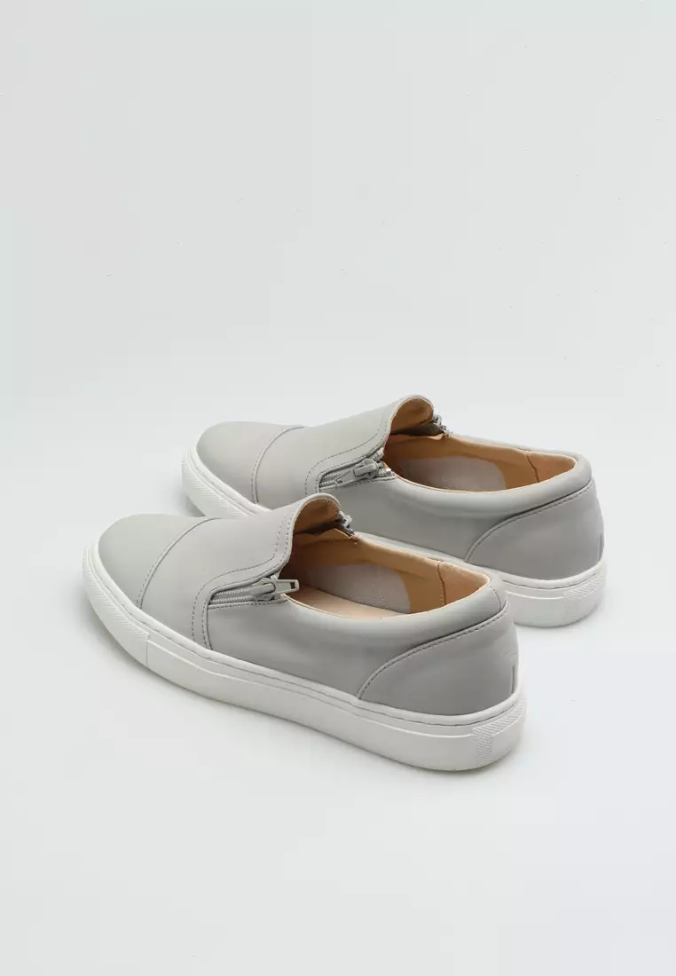 Leather Zipper Slip-Ons TH777-6