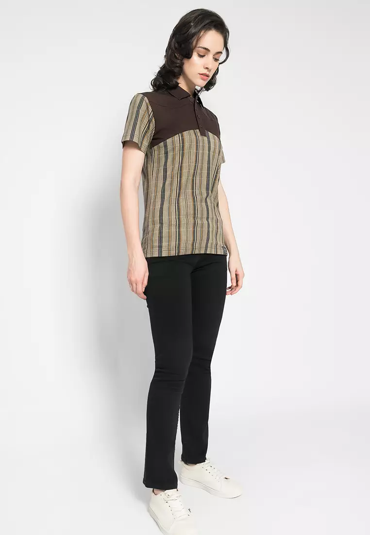 LGS - Kaos Wanita Motif Garis Warna Kombinasi LLTS.520.HD136A.031.7C