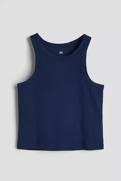 Ribbed cotton vest top
