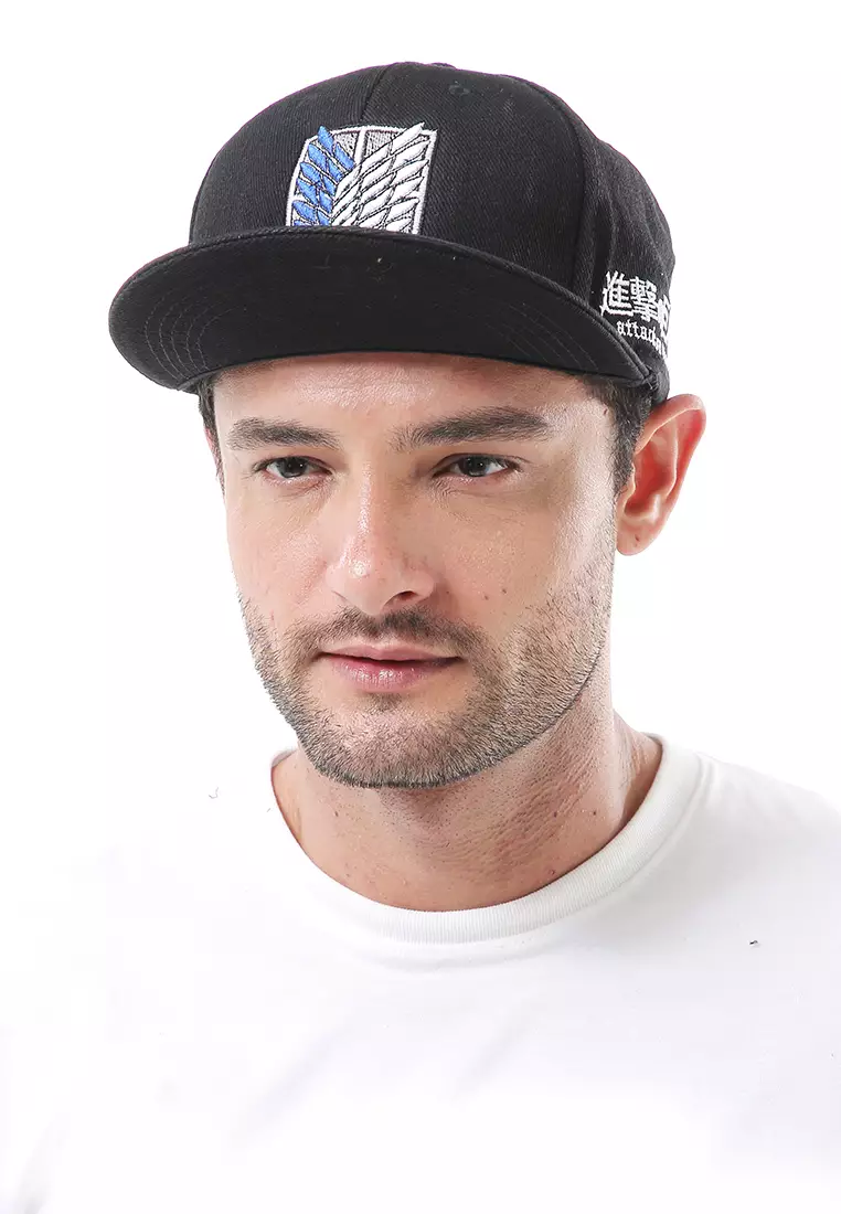 Gemp Topi Snapback Aksesoris Fashion Pria Wanita Variasi Bordir Depan Samping Material Rafel ORIGINAL - Black