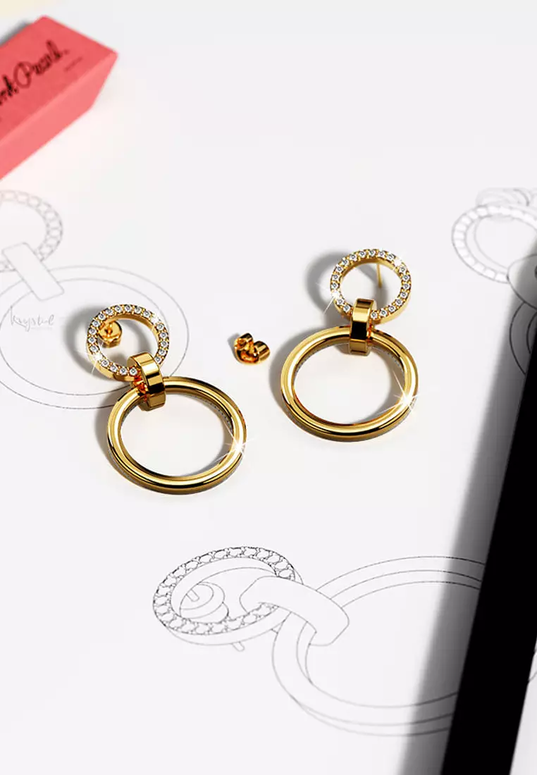 Orbit of Radiance Earrings Embellished with SWAROVSKI® Crystal in Gold