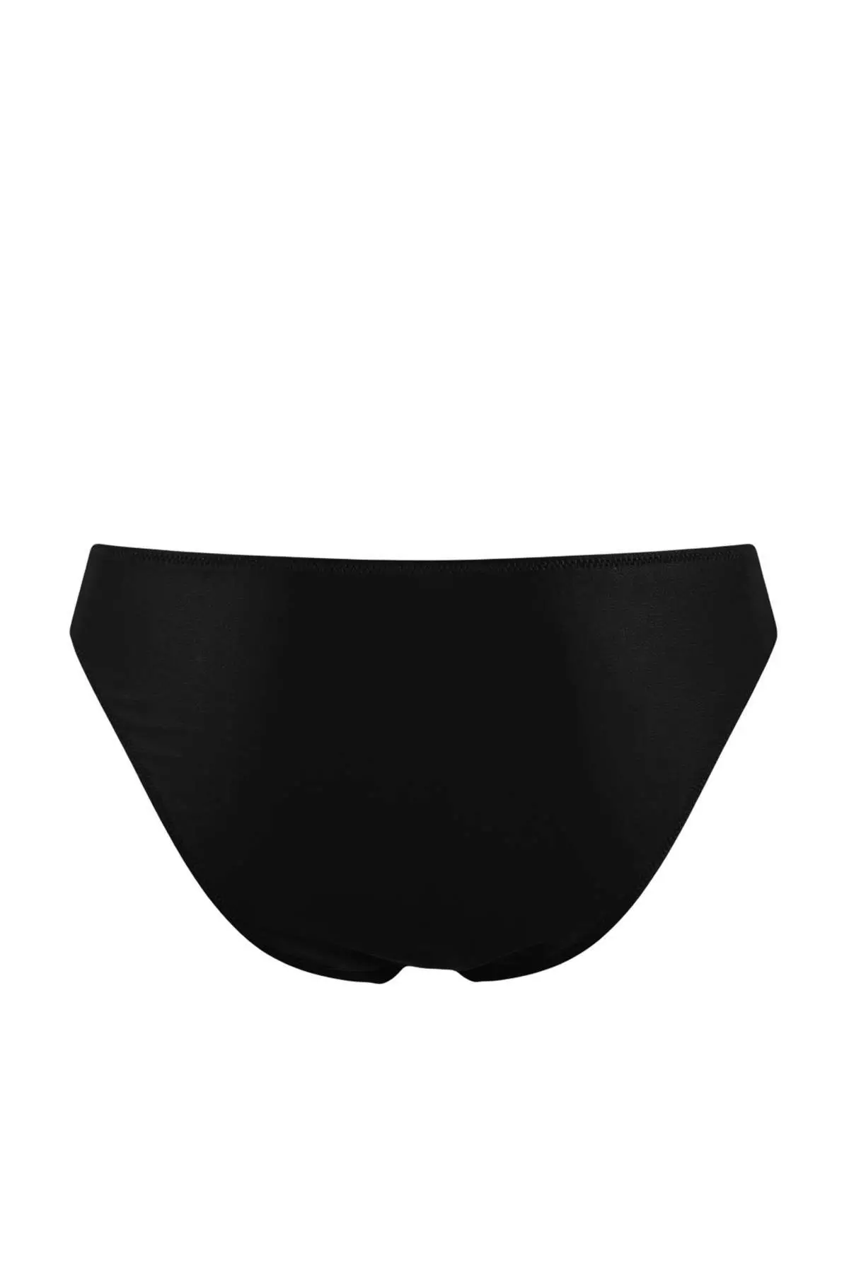 Black Regular Waist Regular Basic Bikini Bottom Tbess26Ba8
