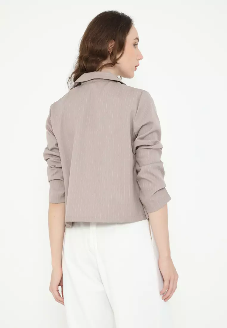 Mannequin Stripe Crop Blazer