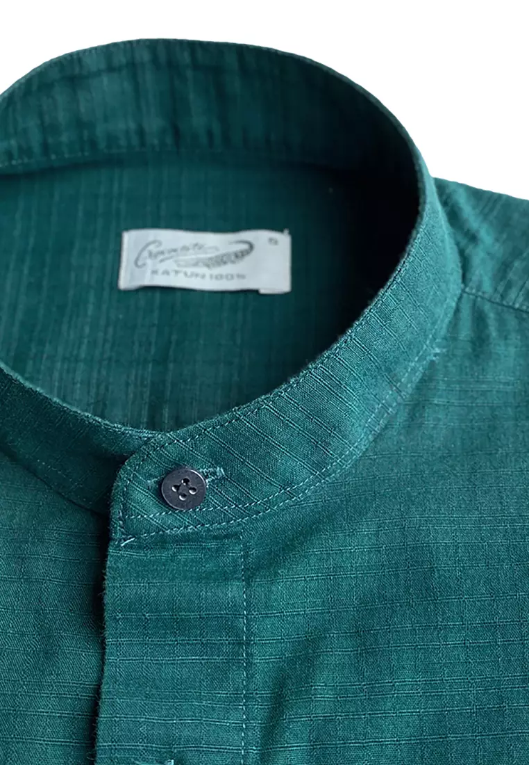 Crocodile LOFE 1010 Green - Men Shirt Kemeja Lengan Pendek - Relax Fit - Katun