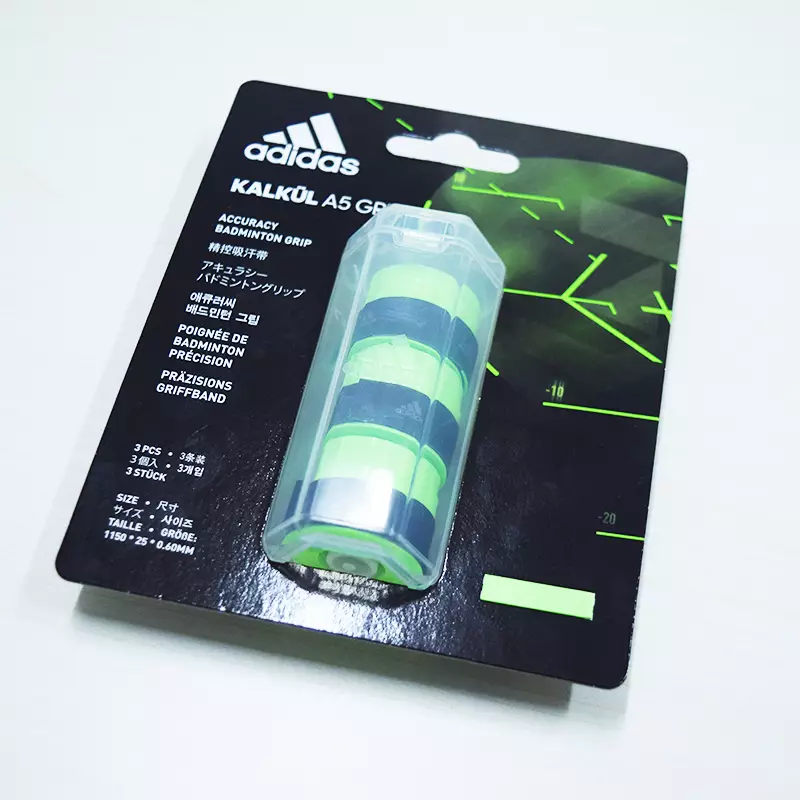 Grip Raket Badminton / Tenis Adidas kalkul Solar Green isi 3 bh