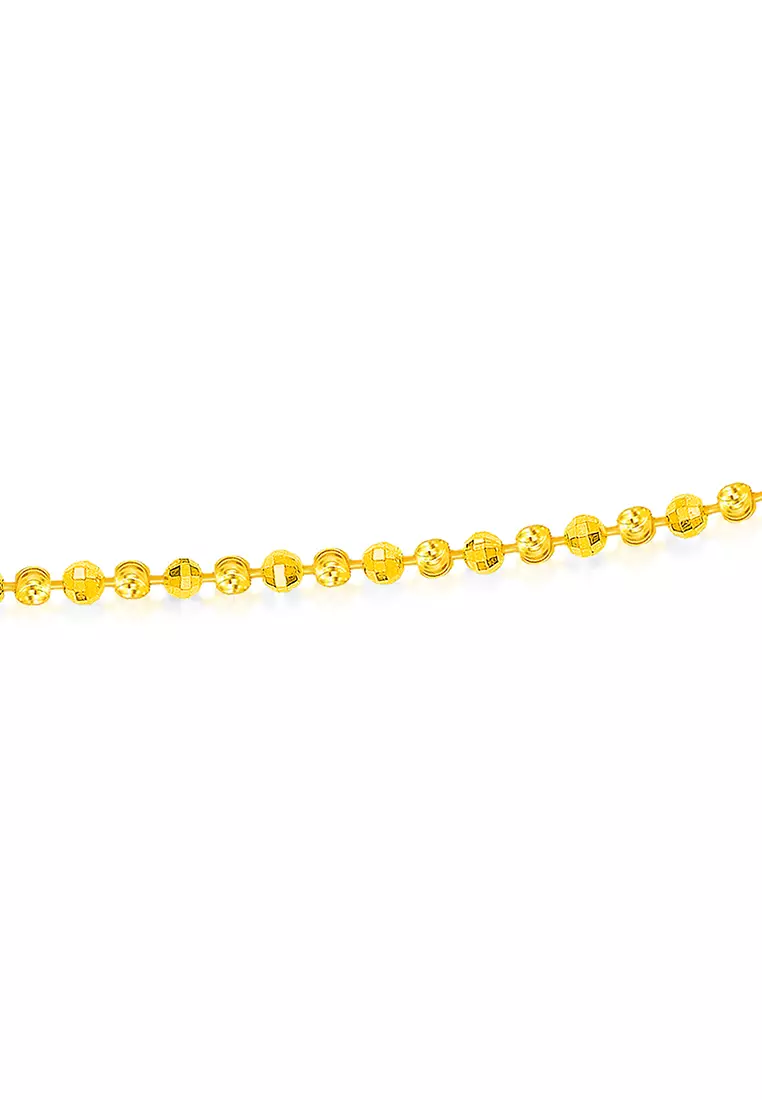 916/22K Gold Ball Bead Chain Necklace R014 (3.00MM, 45CM)