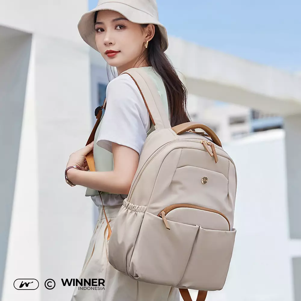 WINNER Tas Ransel Laptop 15,6 inch Oxford Anti-Air Backpack Korean Style (T14-004) Warna Hitam-15-inch