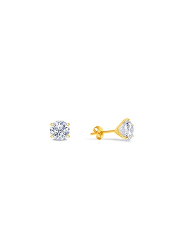 MJ Jewellery gold MJ Jewellery 375 Gold Zirconia Earrings S800 D609BAC00B975AGS_1