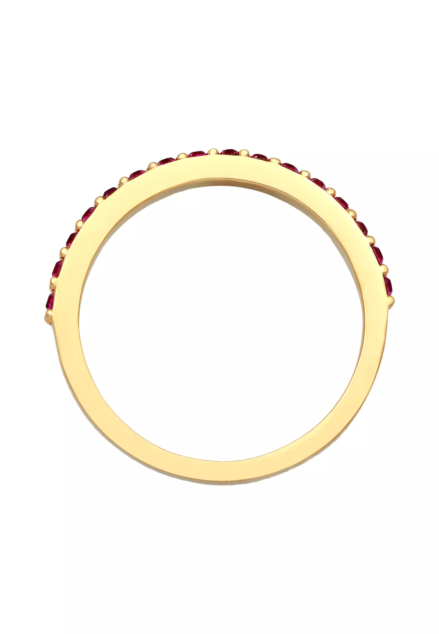 Pink Crystal Eternity Band Ring – Gold-Plated Silver