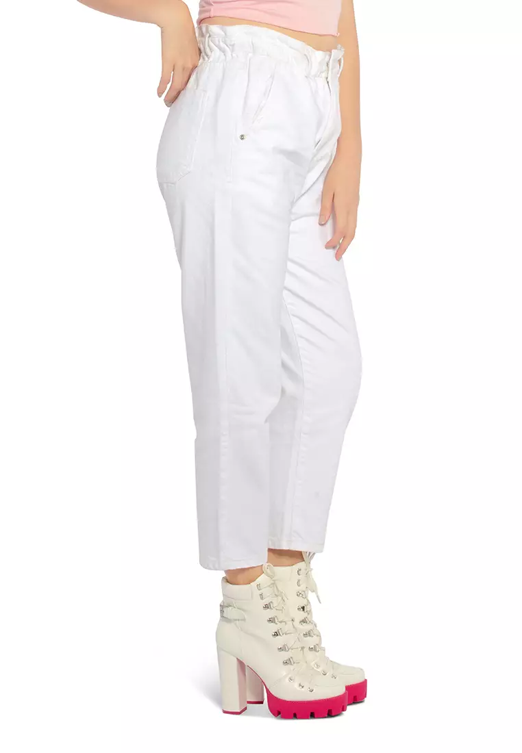 White 2025 paperbag trousers