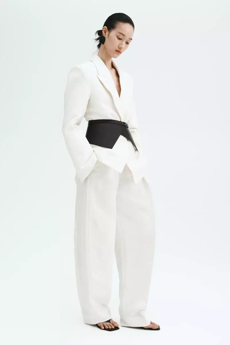 Linen-blend blazer