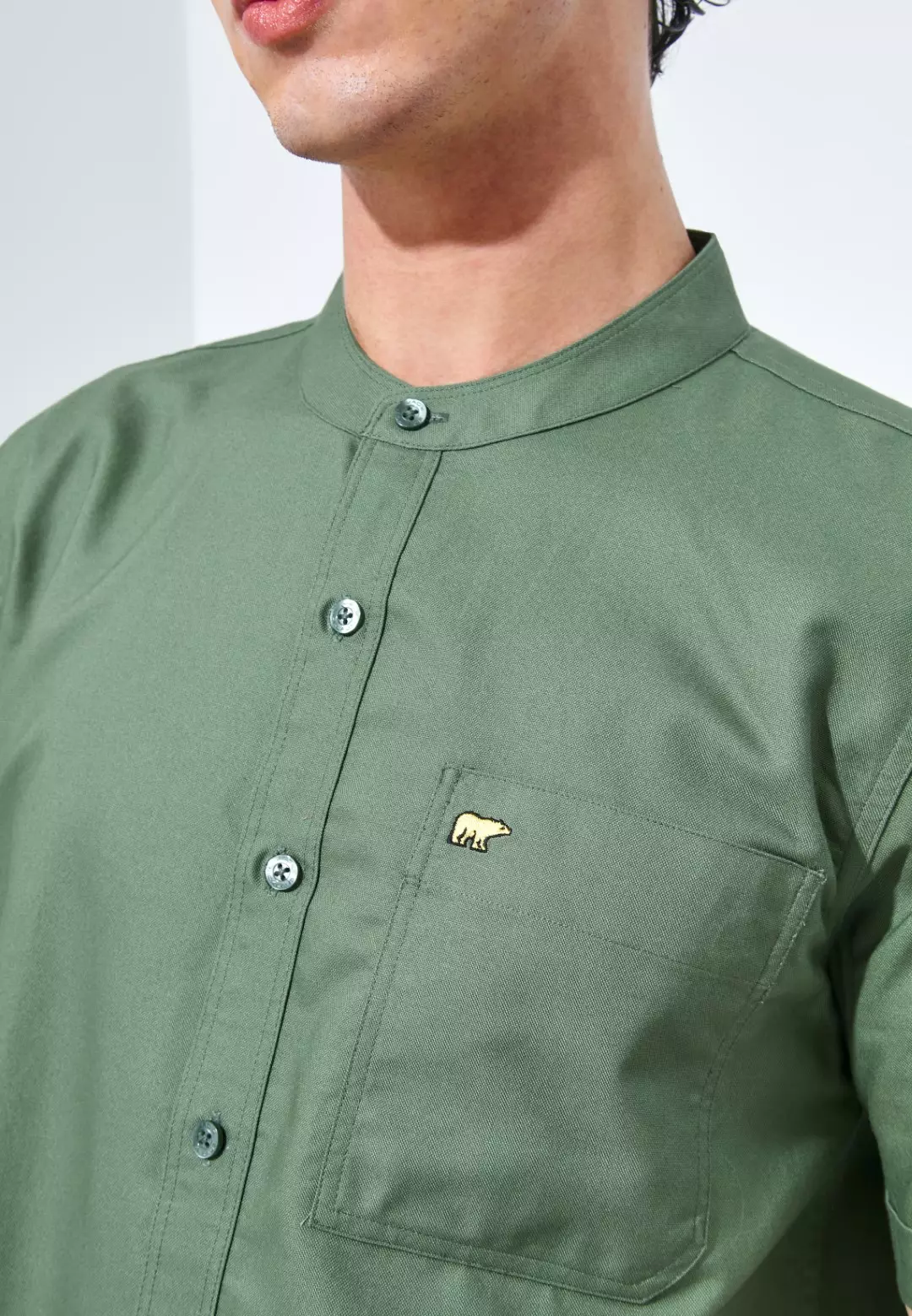 Jack Nicklaus Volga Kemeja Shanghai Pria Pendek Slim Fit Green