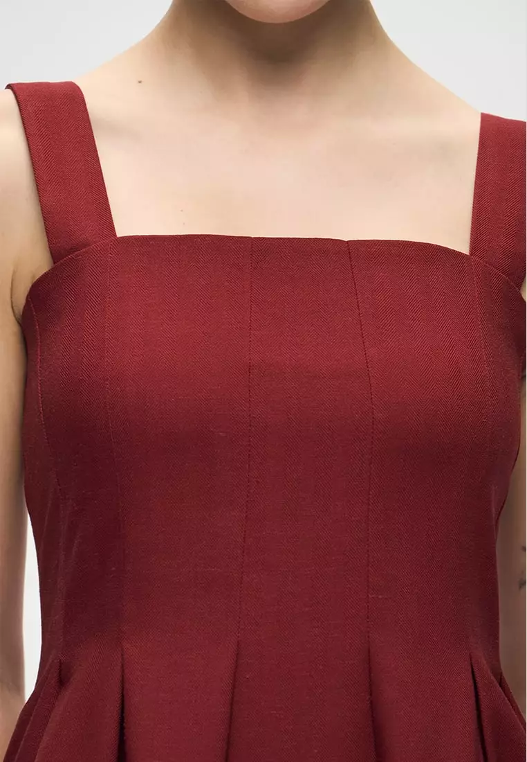 Women's Pleated Waist A-Line Dress