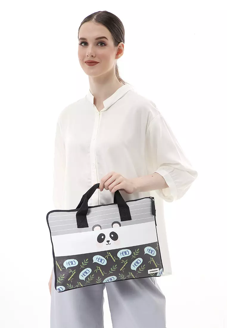 Arsy Hand Laptop Bag Animal Picture Dan Material Berkualitas - Panda