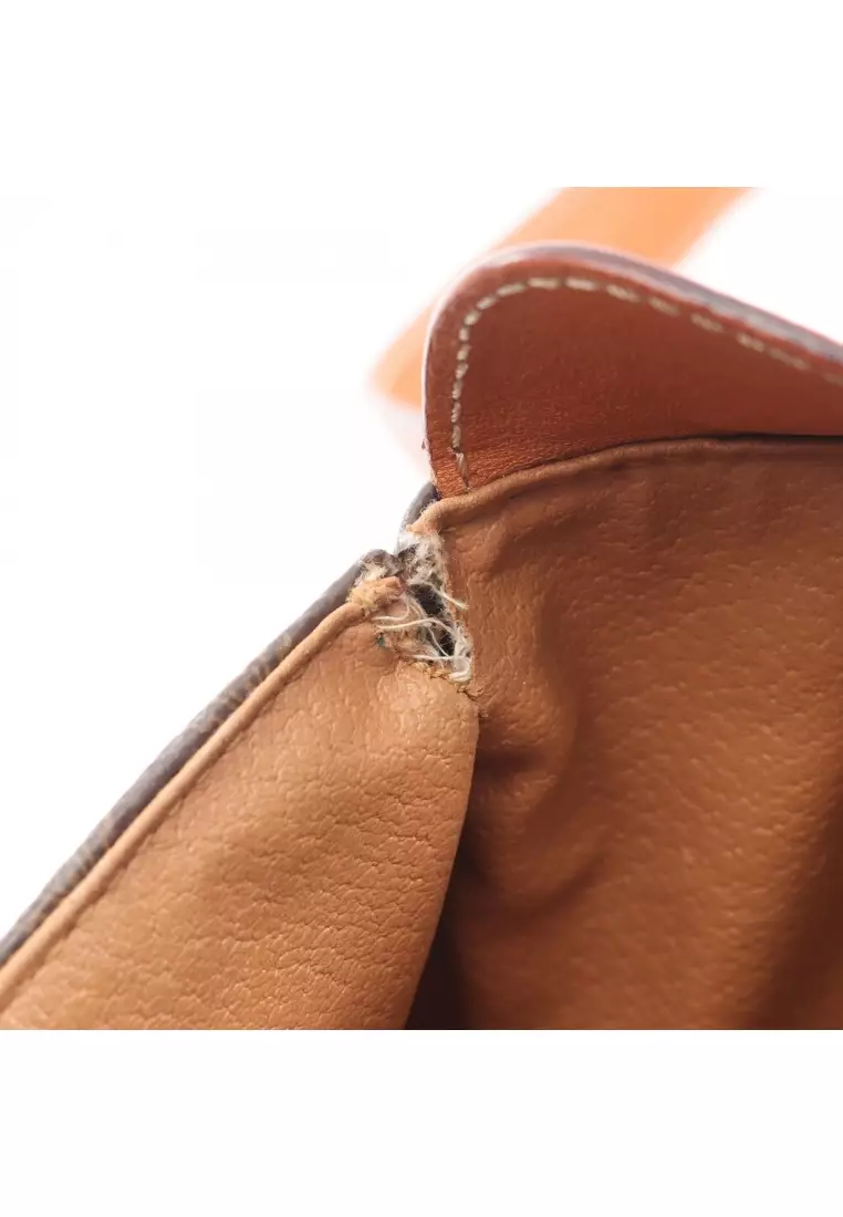 Pre-Loved Celine Macadam Shoulder bag PVC leather Dark brown Brown