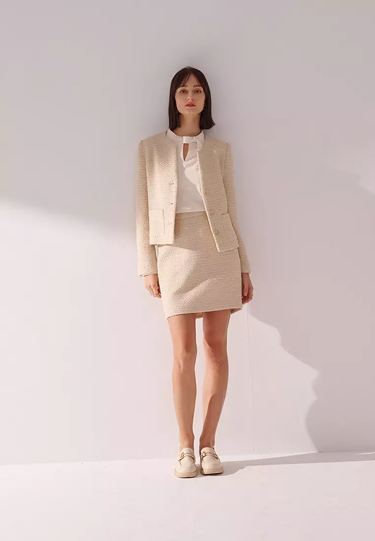 Blanched Almond Tweed Jacket