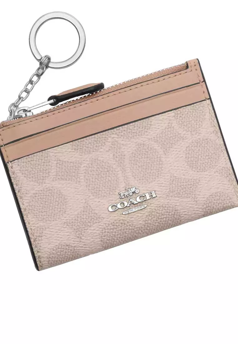 Mini Skinny ID Case In Signature Canvas Sand/Taupe CW870