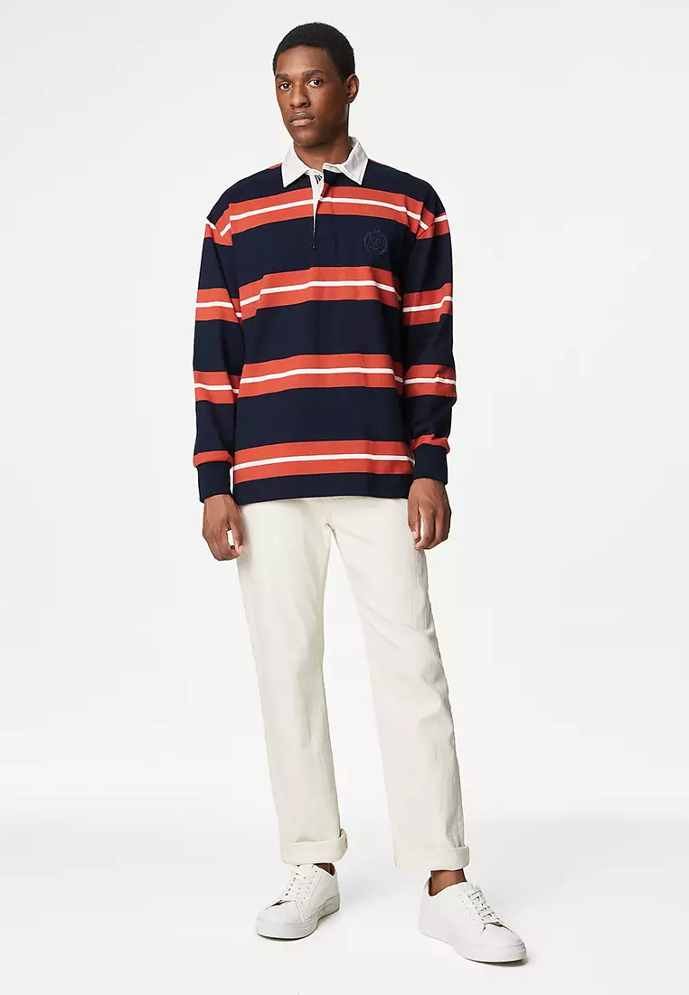Pure Cotton Striped Rugby Shirt