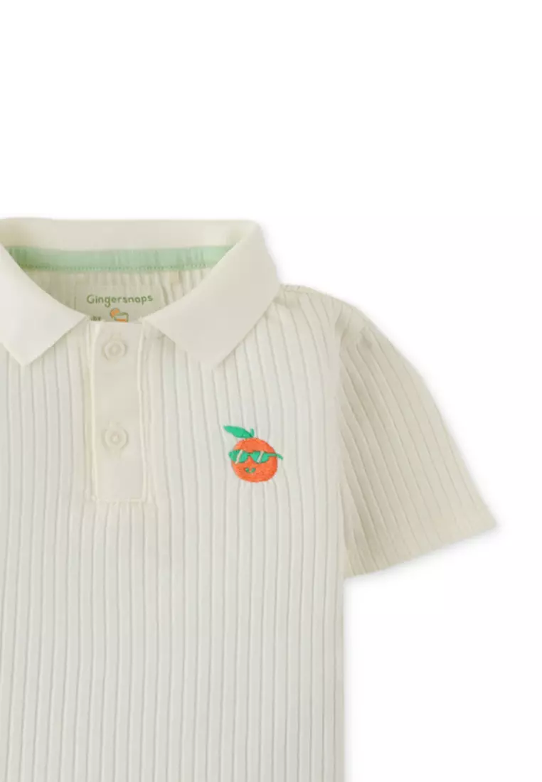 Baby Boys Rib Collar Baby Polo Shirt