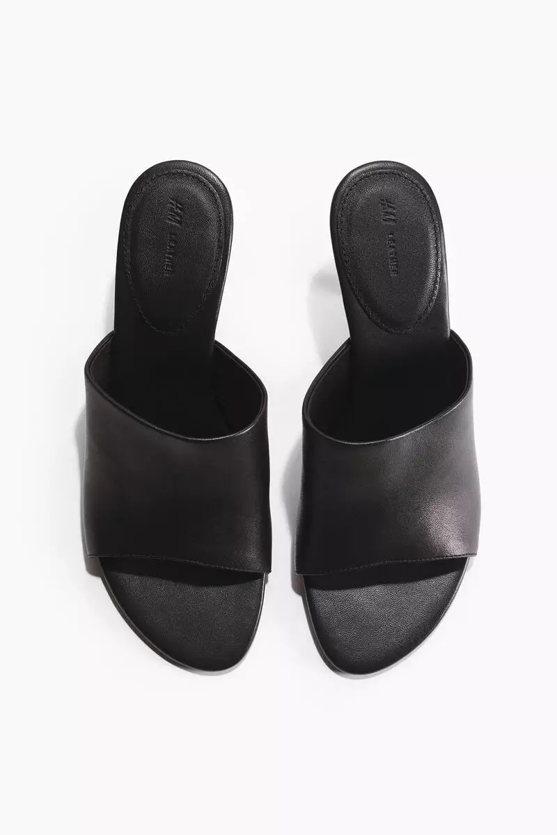 Heeled leather sandals