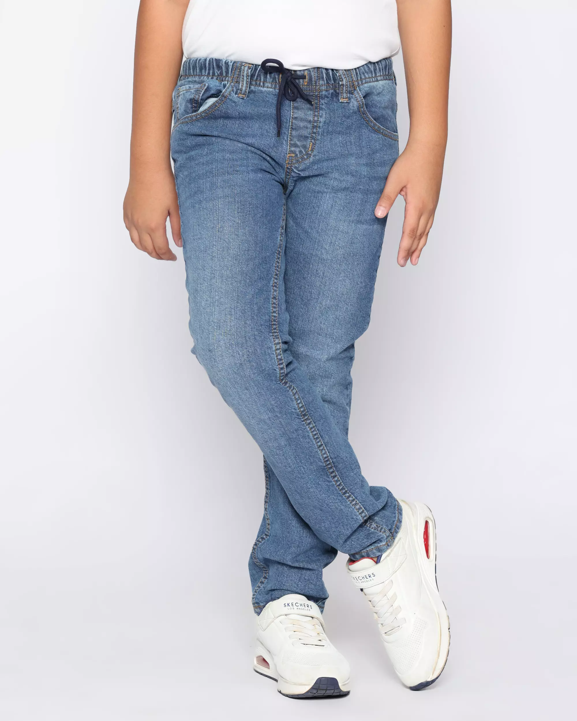 Celana Panjang Anak Laki Jeans Mid Blue With Model - FORTUNES