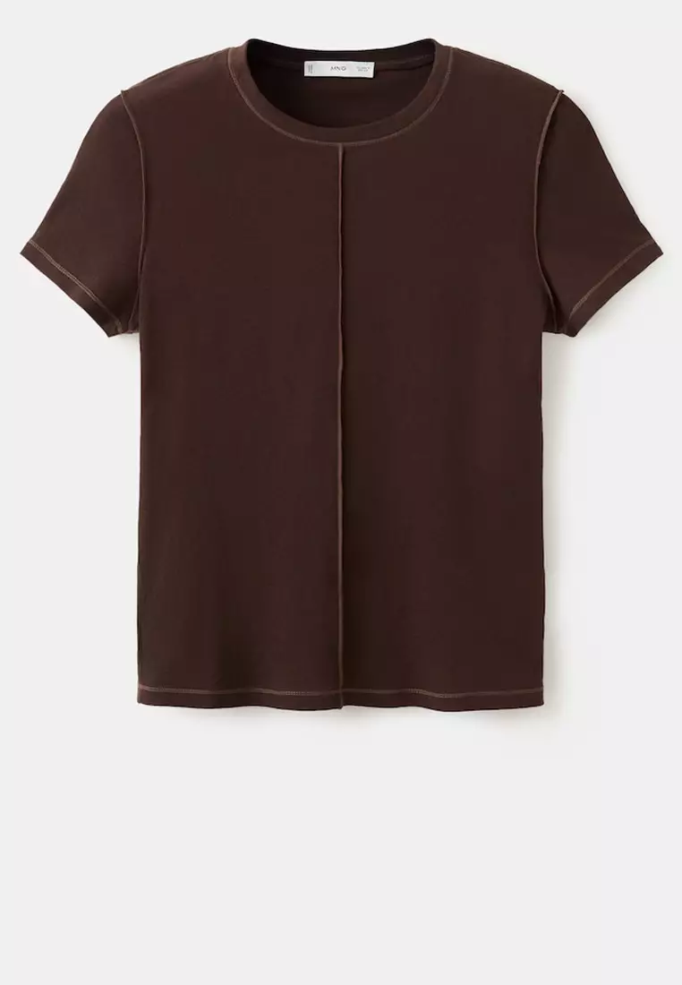 Cotton T-Shirt With Seams
