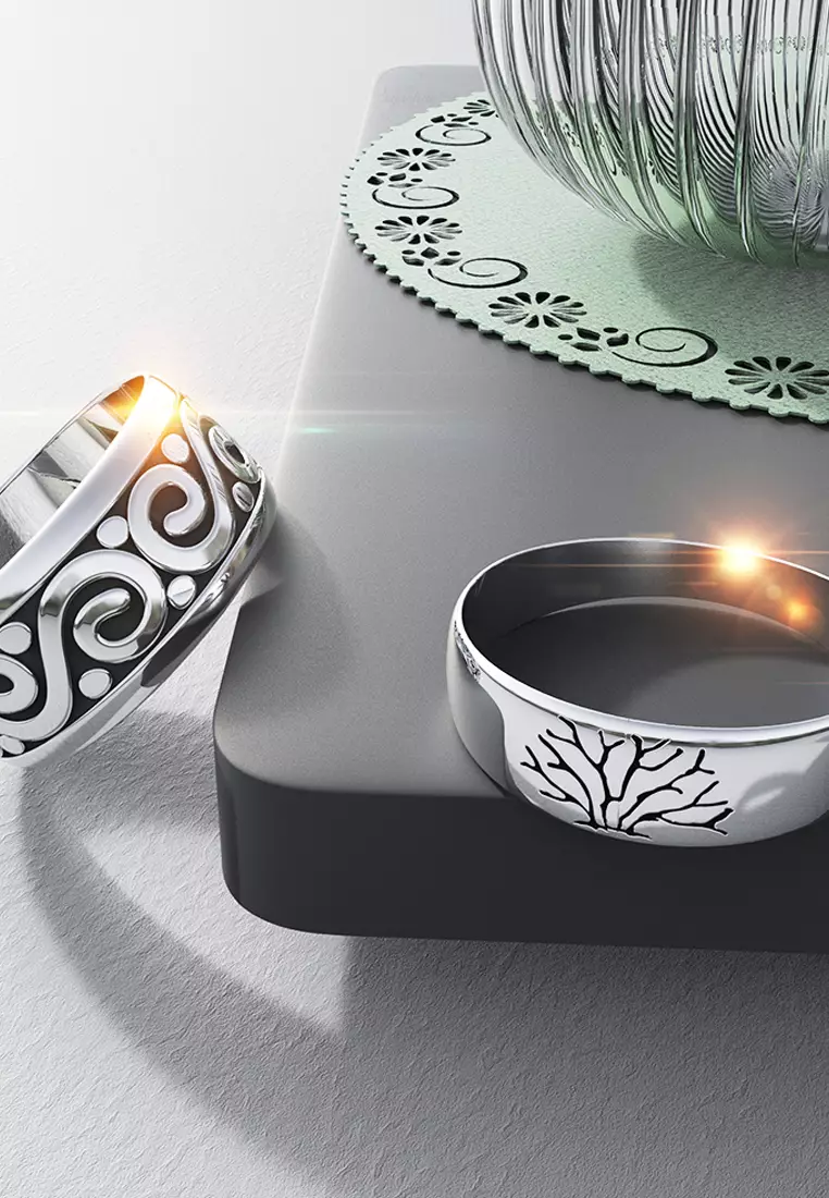 Buy 925 Signature Solid 925 Sterling Silver Antique Tree of Life Ring ...