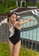PINK N' PROPER black Gabrielle Halter Monochrome Swimsuit in Black White F087BUSBAE40FEGS_3