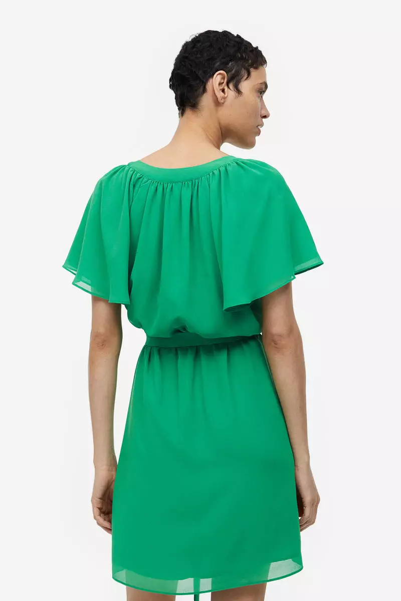 V neck discount chiffon dress h&m