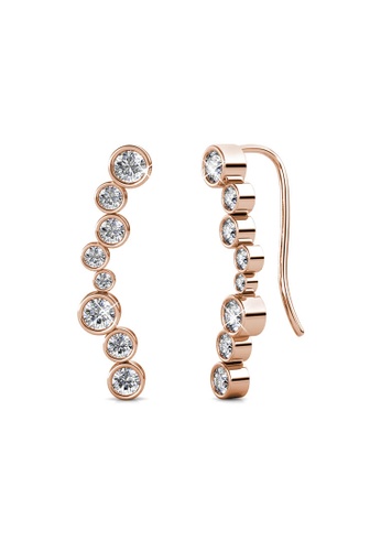 Her Jewellery gold Octa Circle Earrings (Rose Gold) - Made with premium grade crystals from Austria 9124BAC1899601GS_1
