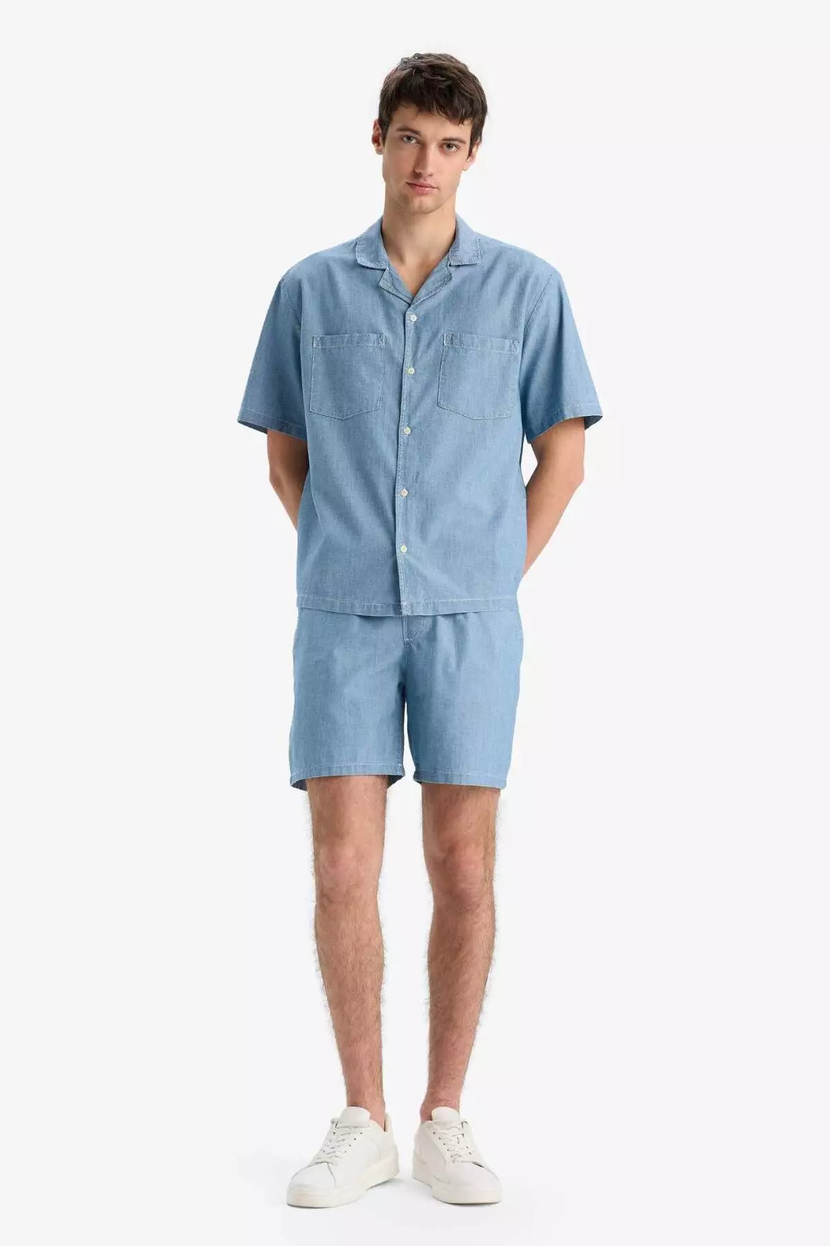 100% Cotton Summer Elastic Waist Relax Fit Comfortable Jean Bermuda Shorts F5594Ax25Sm