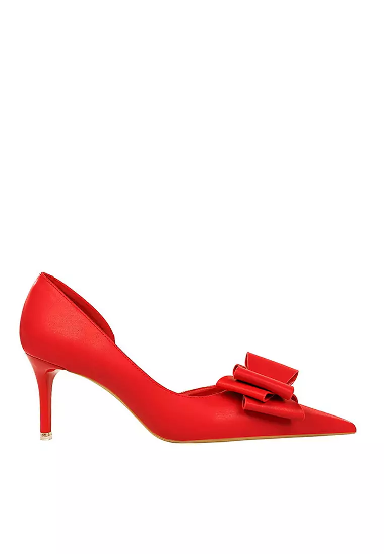 Discount on Twenty Eight Shoes  shoes - SKU: VANSA Pointed Bow D'orsay High Heel VSW-H3168-A2