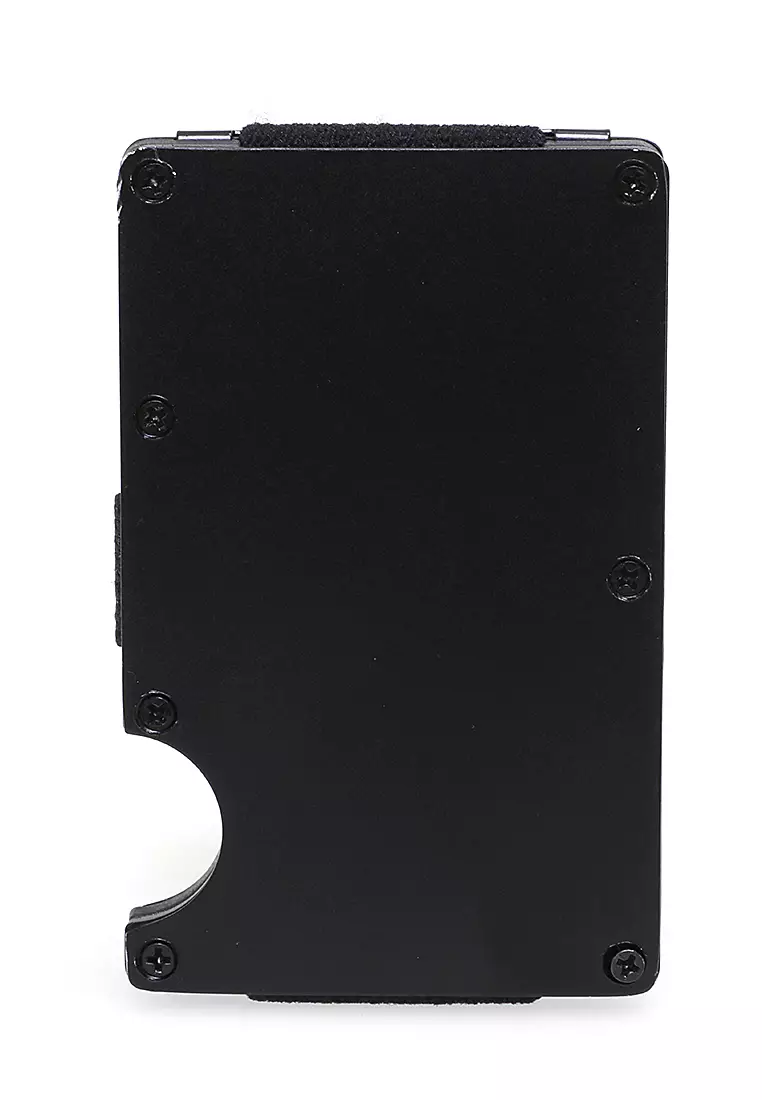 Zackly Card Wallet Anti RFID Unisex With Klip Uang Compact Design Material Metallic ORIGINAL - Black