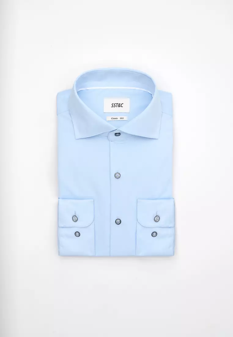Blue Texture Classic Fit Shirt