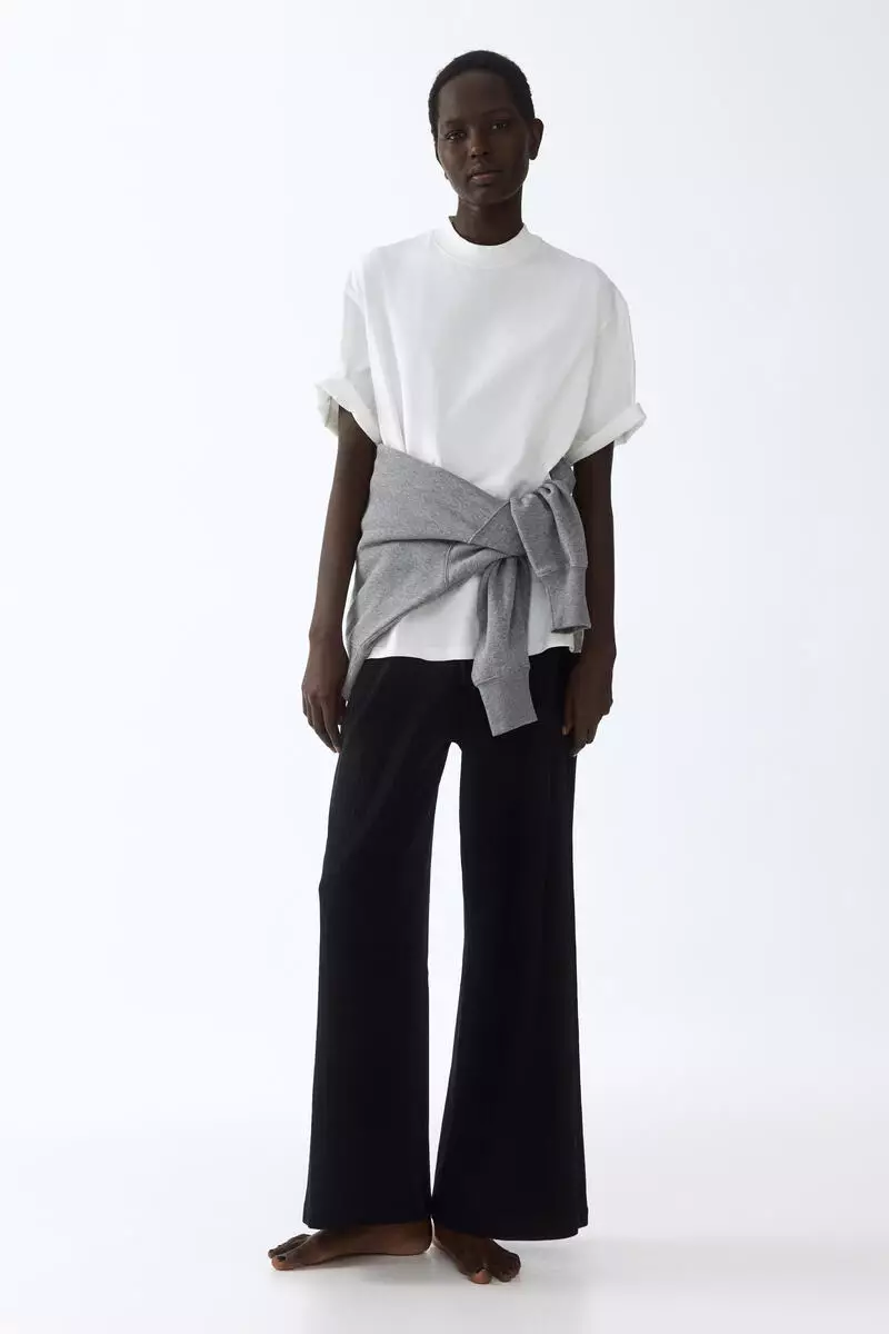 Ribbed drawstring trousers