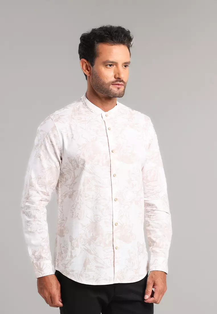 MOC Kemeja Shanghai Lengan Panjang Pria Kamil - Khaki