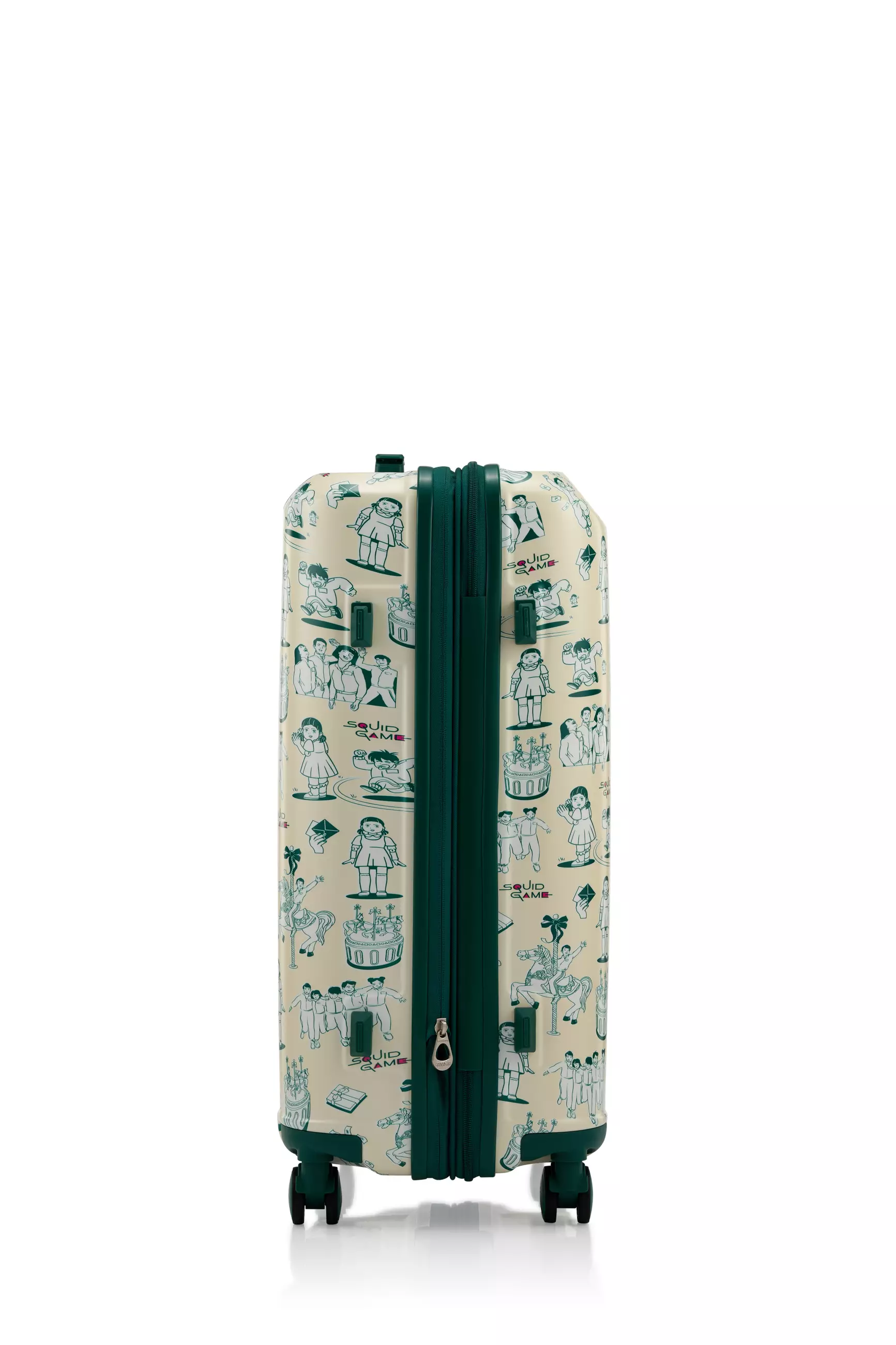 American Tourister Koper Hardcase Squid Game Spinner Medium 24 Inch TSA - Pearl/Deep Green