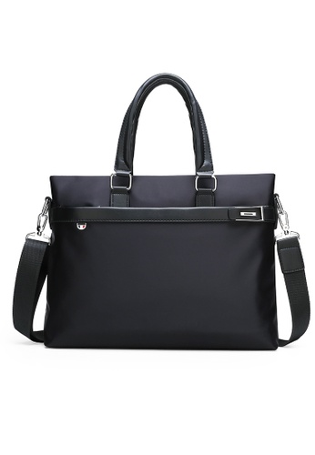 Lara black Men's Zipper Fasten Water-repellent Wear Resistant Oxford Cloth Shoulder Bag - Black 80A5CACA9F6815GS_1