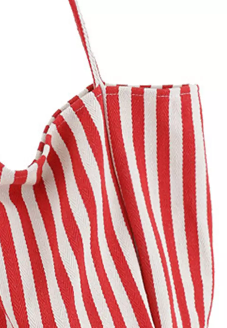 Simple Small Fresh Small Striped Canvas Bag Ca21051315RD